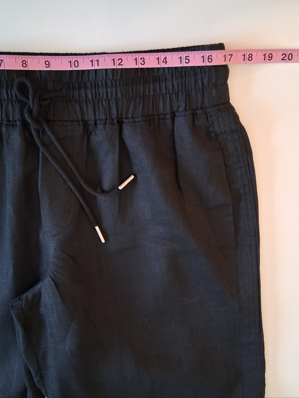 Quince 100% European Linen Pull-on Drawstring Wide Leg Pants Black Sz Large - Picture 7 of 11